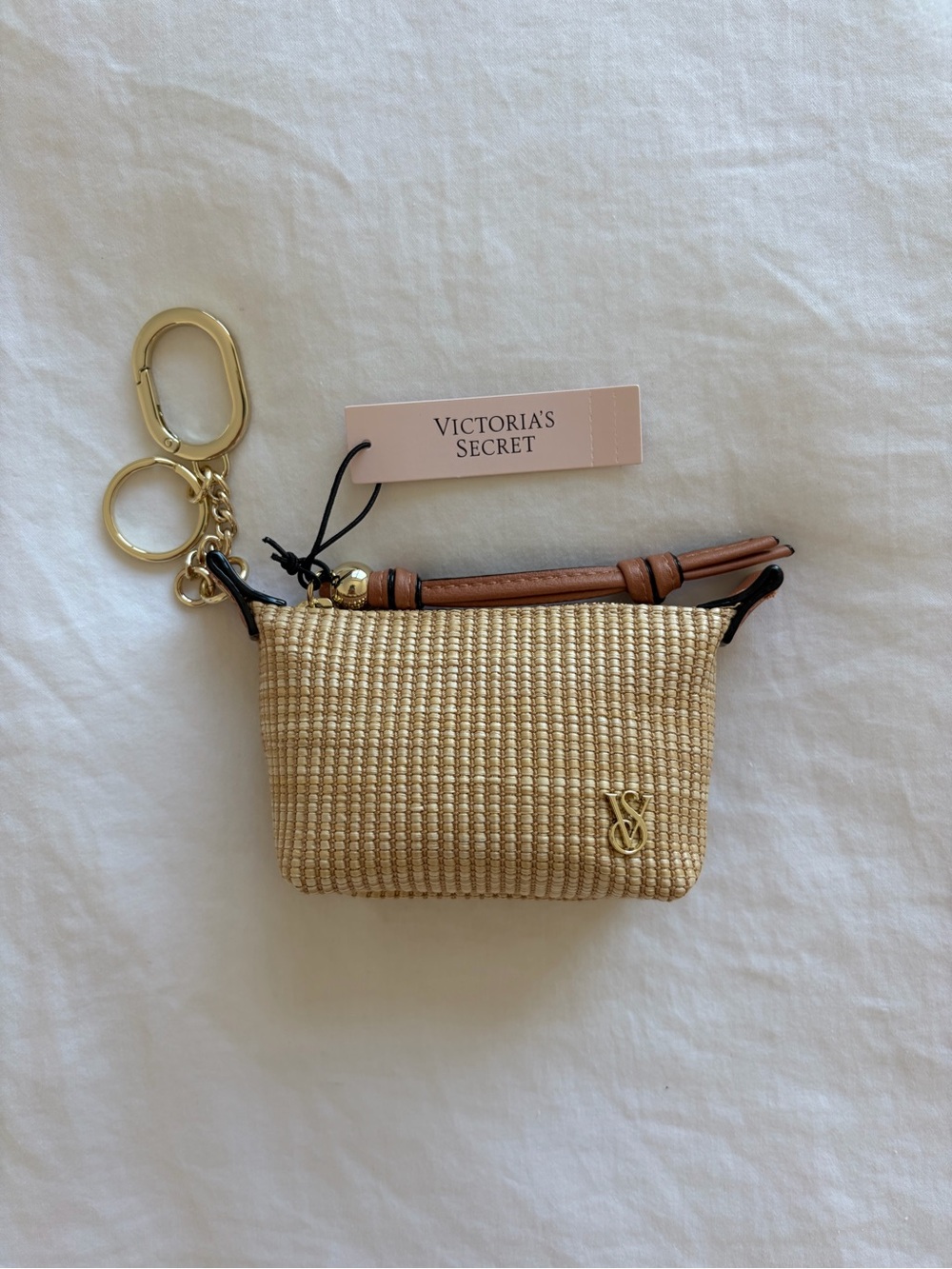 Victoria's Secret Straw Bag Charm Keychain